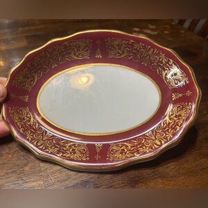 NSF Burgundy and Gold Ornate Plate